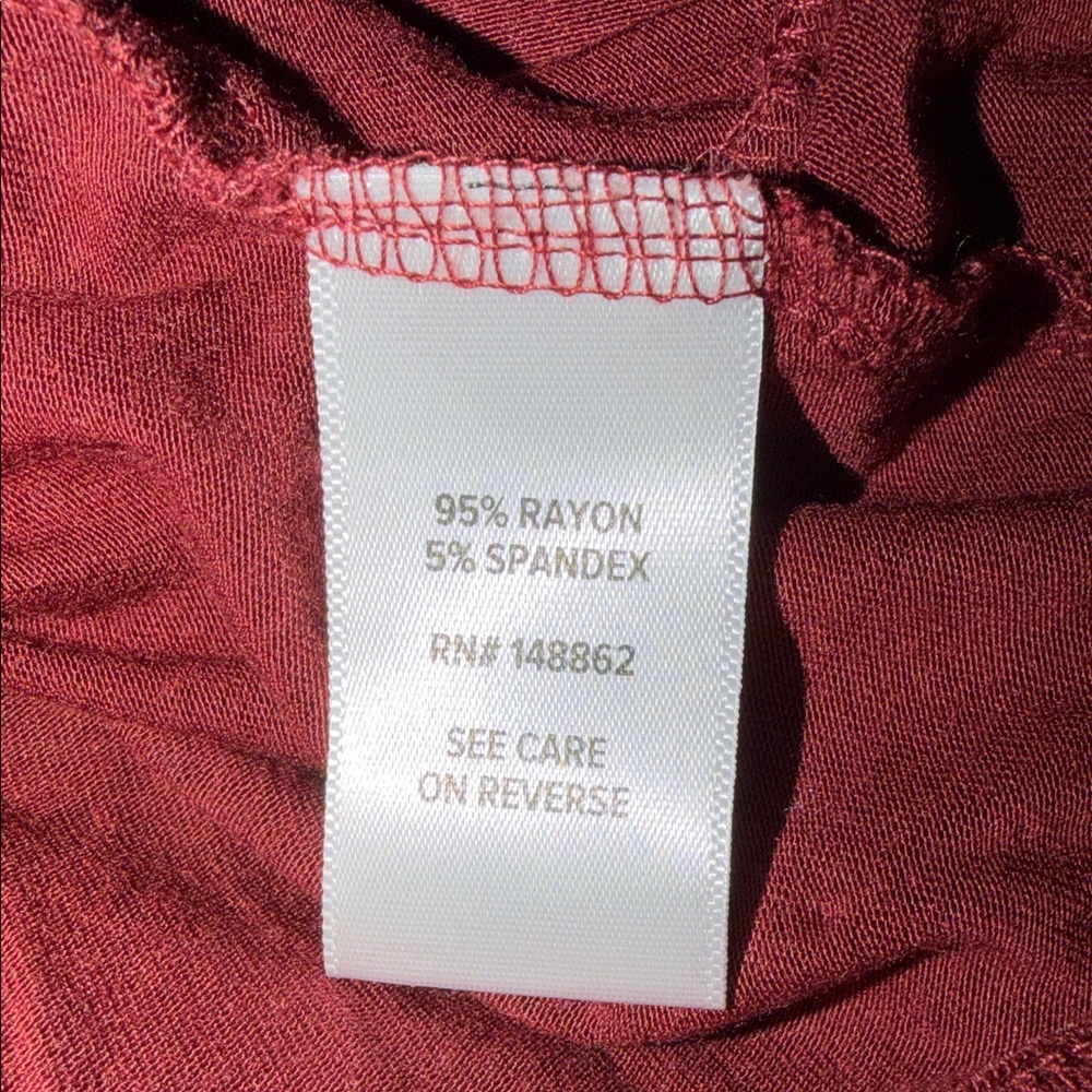 Torrid Women's Twist-Hem Short Sleeve Top - Deep Wine - Picture 5 of 5